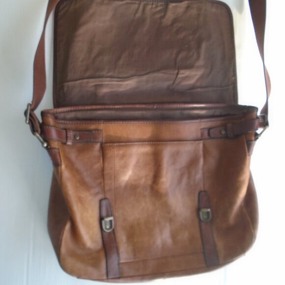 Fossil Mens Laptop Messenger Bag Leather Brown (For dogpant Only!) - Picture 4 of 7